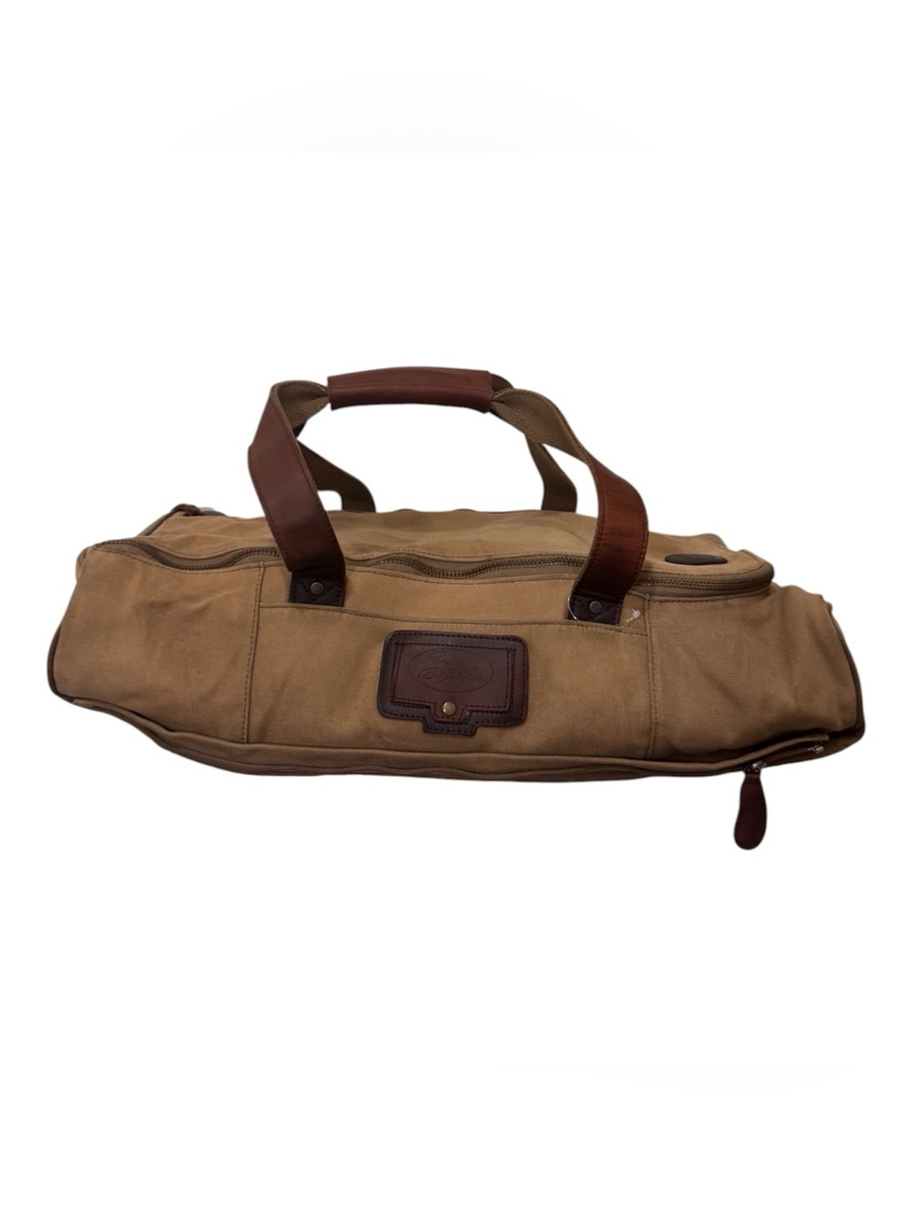 Vintage Bob Timberlake canvas and leather duffel bag